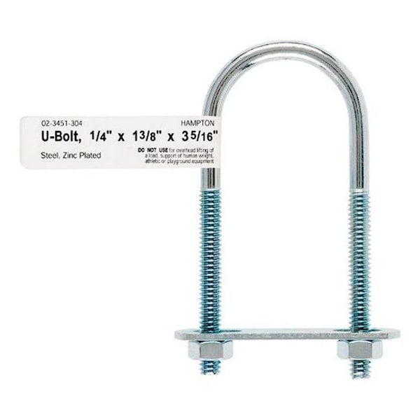 Hampton Hampton 02-3451-304 U-Bolt Zince 0.25 x 1.375 x 3.31 in. - pack of 10 5007950 - main